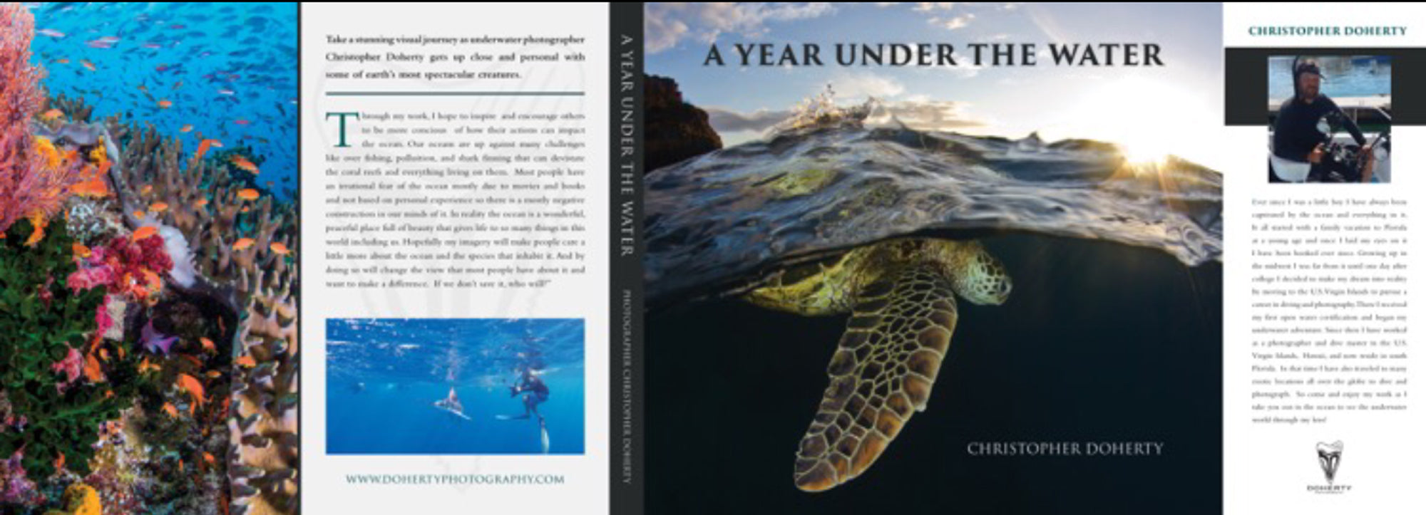 "A Year Under The Water" A 12 X 12 Hardback Photo book with 200 pages of fun from Christopher's adventures around the world!